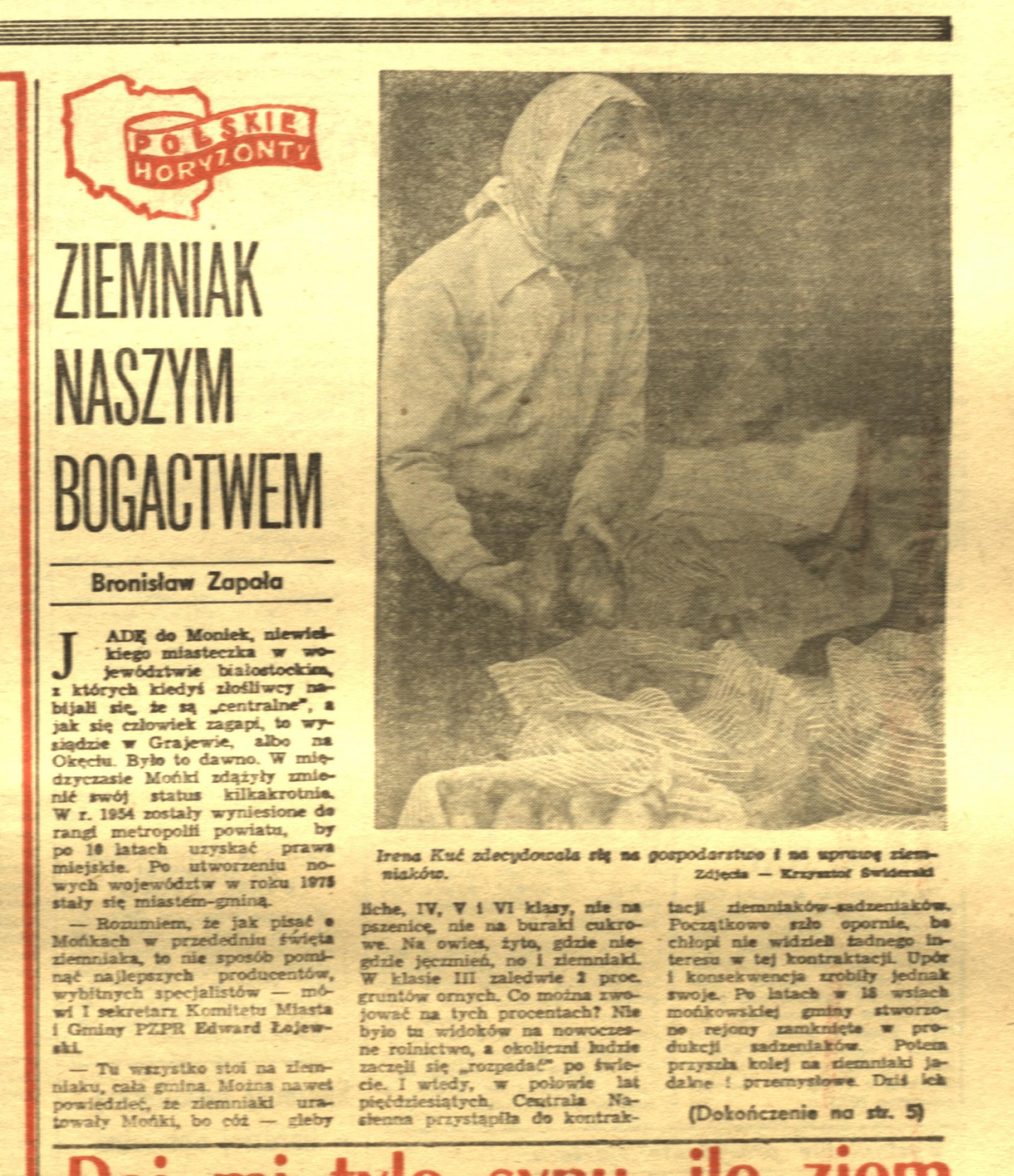 Gazeta ze zdjęciem kobiety z dzieckiem.