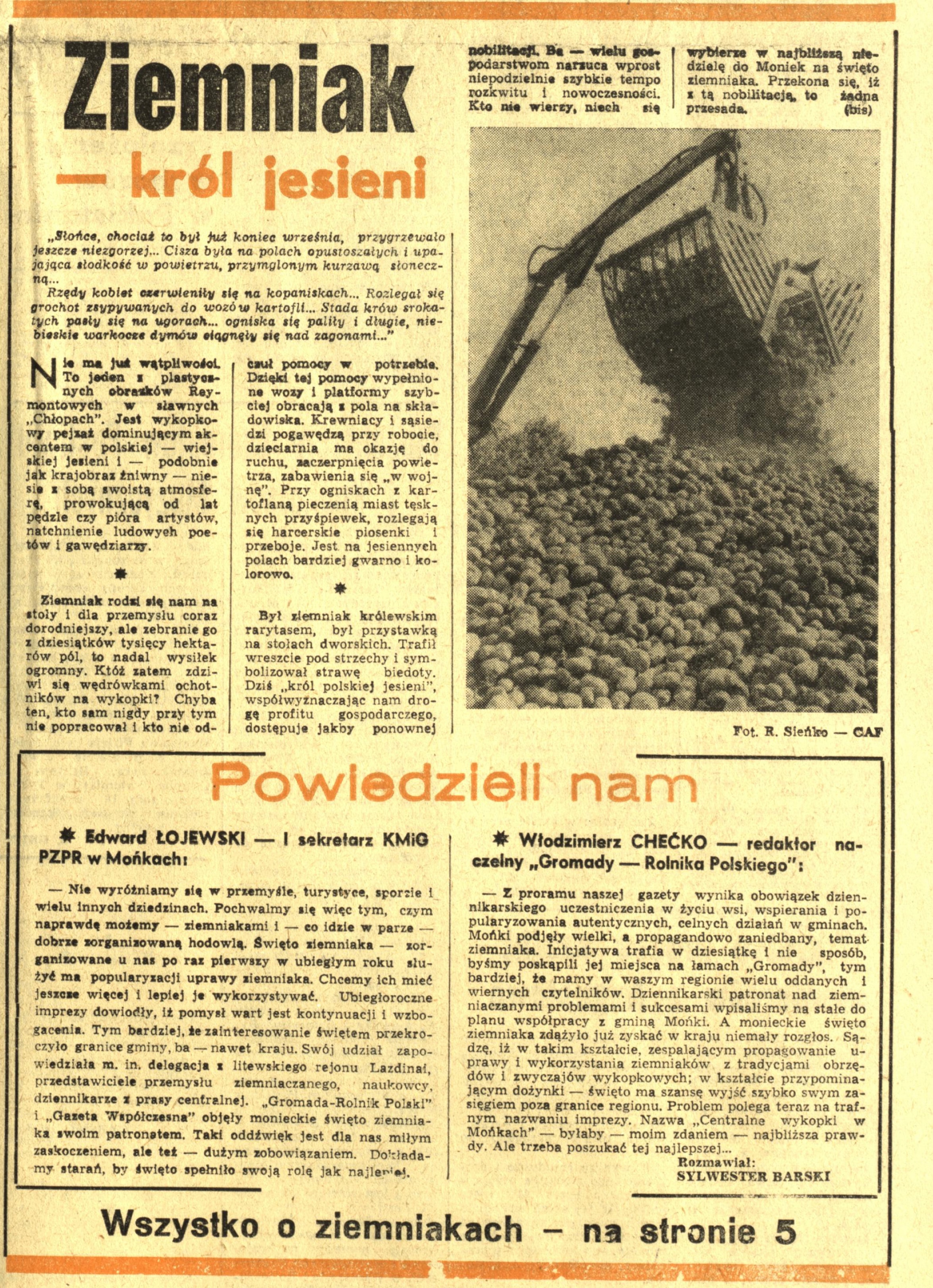 Gazeta ze zdjęciem wywrotki.